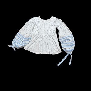 Ella Moss Waverly Puff Long-Sleeve Top small wt40